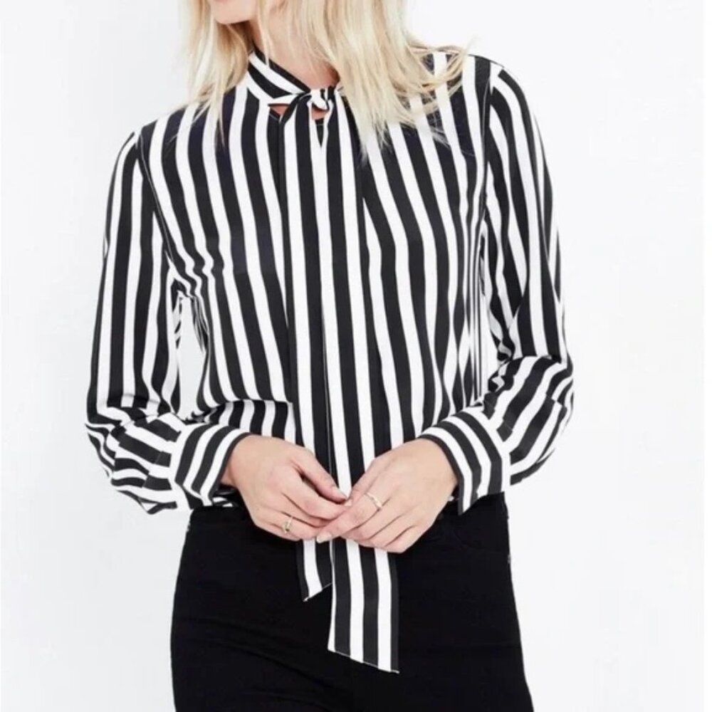 AG Striped Silk Arlen Shirt XS